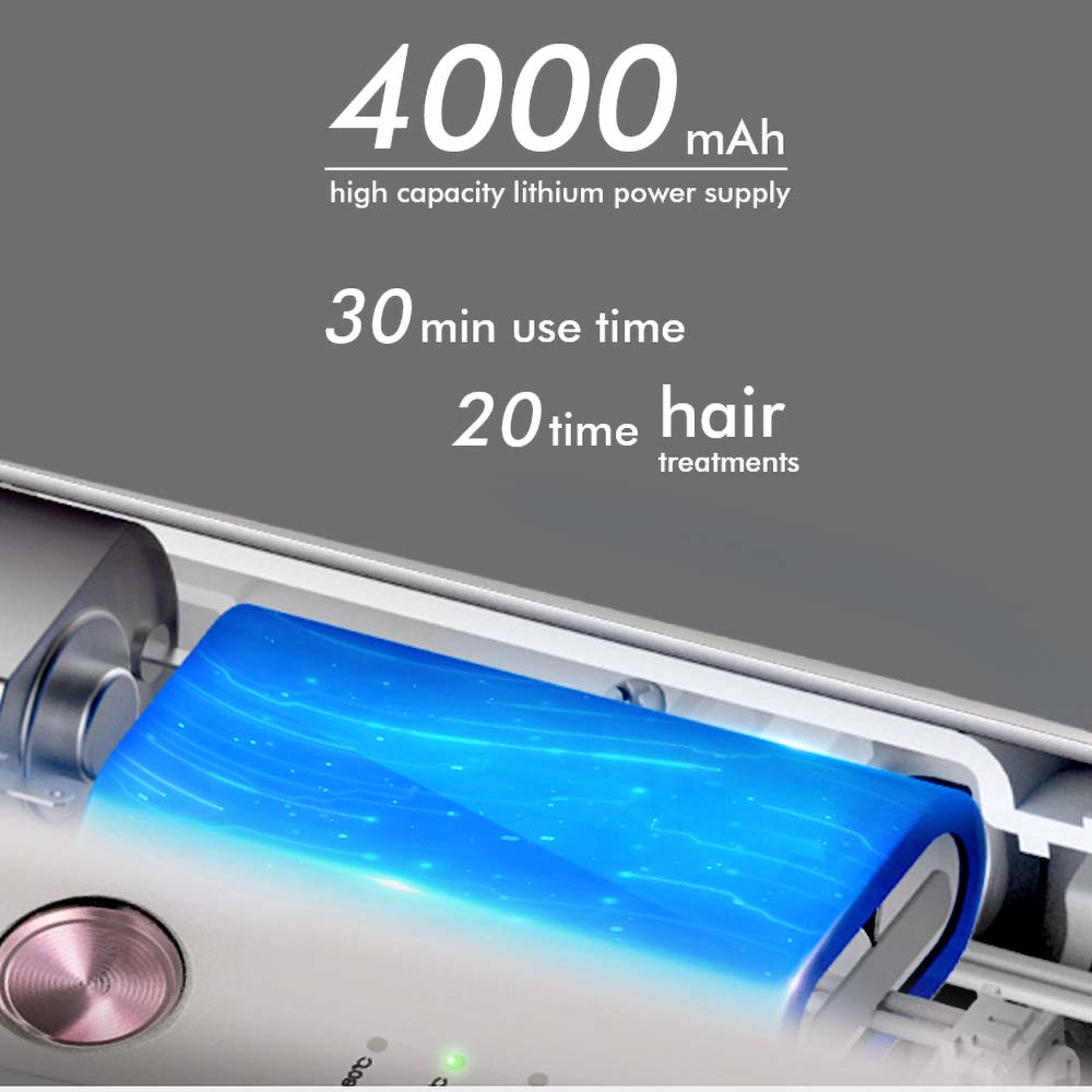 New Arrival White Rechargeable Hair Straightener Brush Wireless USB Recharge Easy to Carry 100-240v Universal Perm Machine