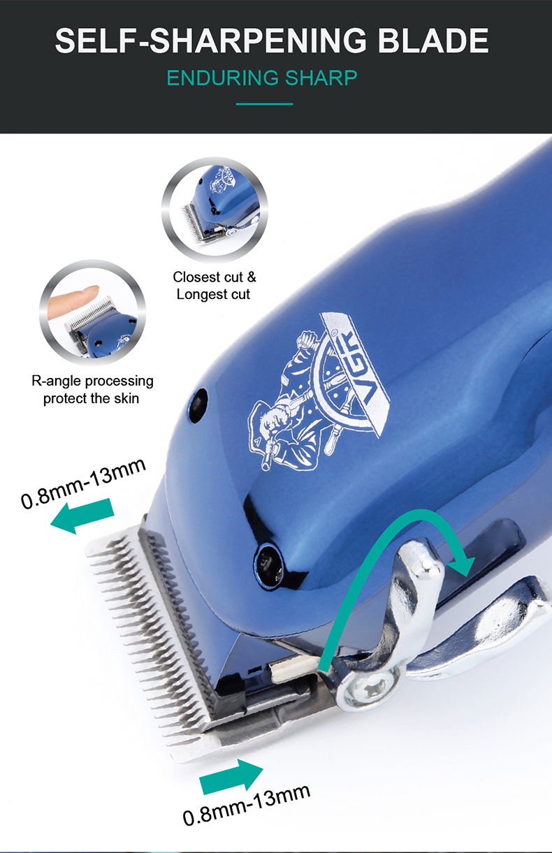 Hair Cutting Machine Electric Hair Clipper Professional Haircut Barber USB Rechargeable Cordless Hair Trimmer For Men V-679 Stainless Steel Blade With 4 Limit Comb 3/6/9/13 mm