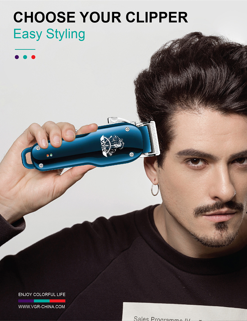 Hair Cutting Machine Electric Hair Clipper Professional Haircut Barber USB Rechargeable Cordless Hair Trimmer For Men V-679 Stainless Steel Blade With 4 Limit Comb 3/6/9/13 mm