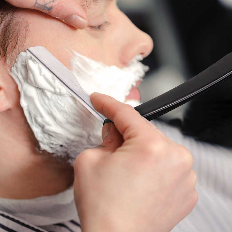 Men Straight Edge Folding Razor with Plastic Handle Vintage Salon Barber Manual Beard Shaver Cutter Holder without Blade