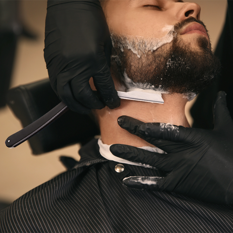 Men Straight Edge Folding Razor with Plastic Handle Vintage Salon Barber Manual Beard Shaver Cutter Holder without Blade