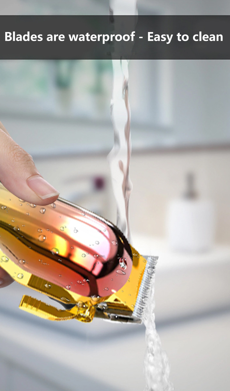 Colorful Electric Hair Trimmer USB Rechargeable Professional Hair Clipper Men Hair Cutting Beard Shaver Full Metal Mirror Body Machine Oil Head Carving