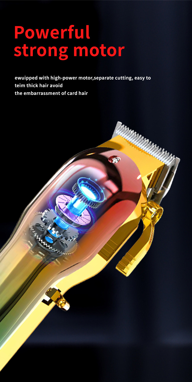 Colorful Electric Hair Trimmer USB Rechargeable Professional Hair Clipper Men Hair Cutting Beard Shaver Full Metal Mirror Body Machine Oil Head Carving