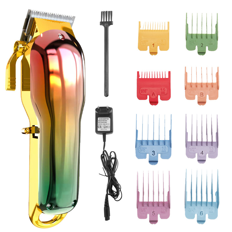 Colorful Electric Hair Trimmer USB Rechargeable Professional Hair Clipper Men Hair Cutting Beard Shaver Full Metal Mirror Body Machine Oil Head Carving