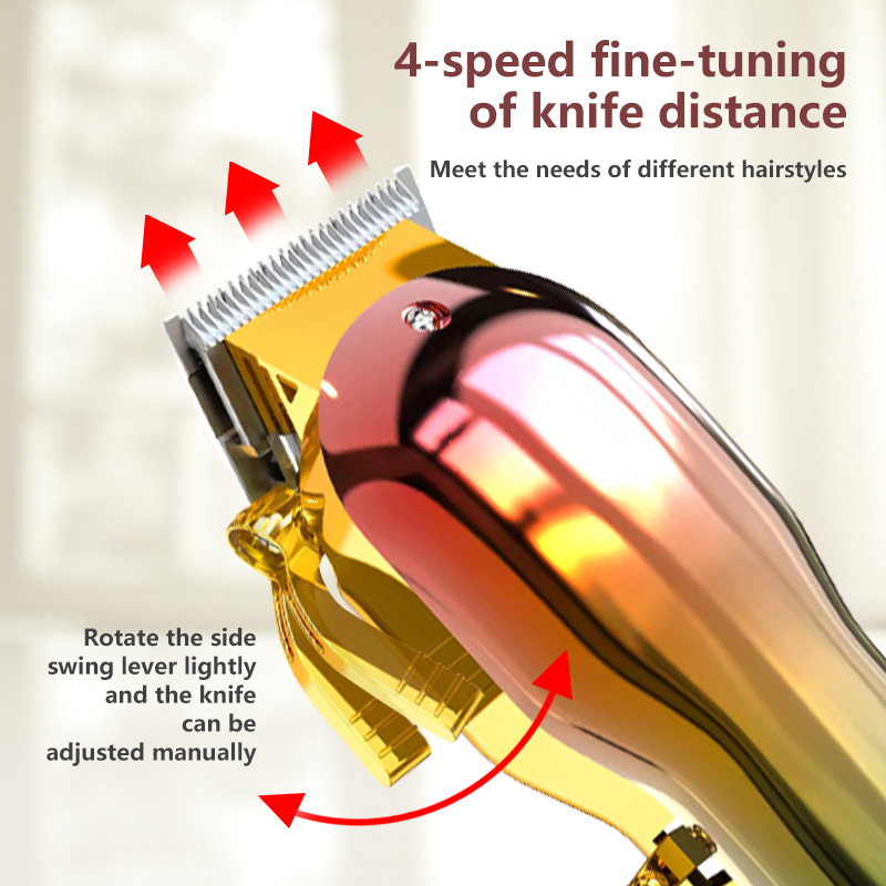 Colorful Electric Hair Trimmer USB Rechargeable Professional Hair Clipper Men Hair Cutting Beard Shaver Full Metal Mirror Body Machine Oil Head Carving