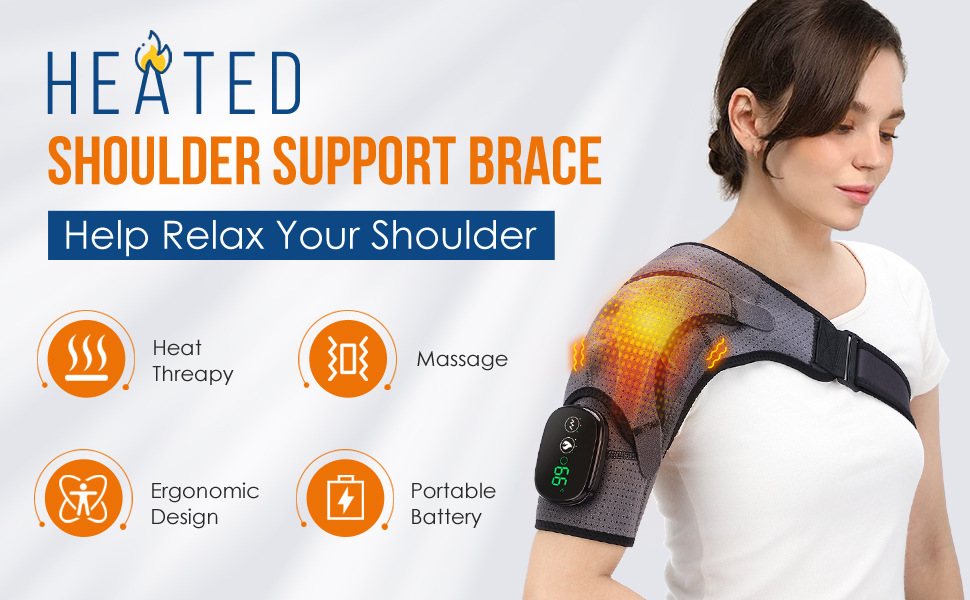Electric Heating Shoulder Knee Brace LED Massager Vibrators Orthopedics Belt 70℃ Arthritis Pain Relief Physiotherapy