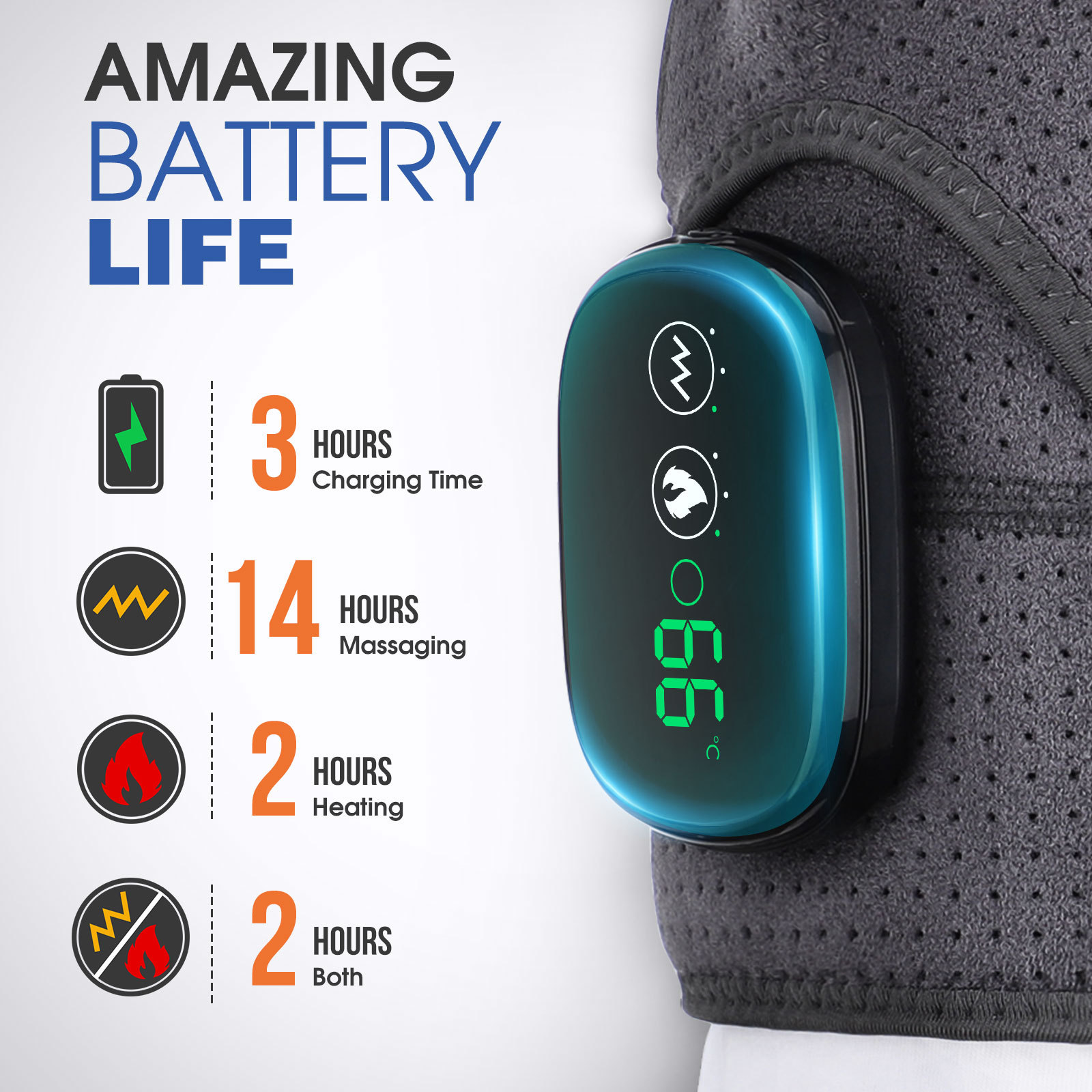 Electric Heating Shoulder Knee Brace LED Massager Vibrators Orthopedics Belt 70℃ Arthritis Pain Relief Physiotherapy