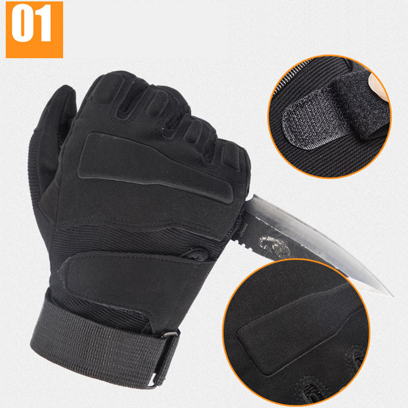 Tactical Gloves Outdoor Sports Army Full Finger Combat Motocycle Slip-resistant Carbon Fiber Tortoise Shell Gloves