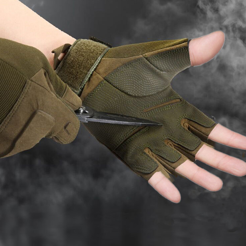 Mens Outdoor Military Tactical Gloves Army Full Finger Combat Bicycle Riding Sport Slip-resistant Half Finger Mtb Gloves