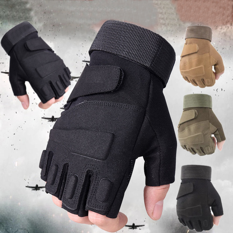 Mens Outdoor Military Tactical Gloves Army Full Finger Combat Bicycle Riding Sport Slip-resistant Half Finger Mtb Gloves