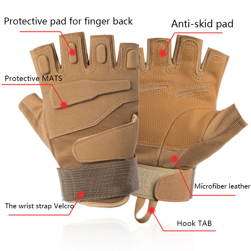 Mens Outdoor Military Tactical Gloves Army Full Finger Combat Bicycle Riding Sport Slip-resistant Half Finger Mtb Gloves