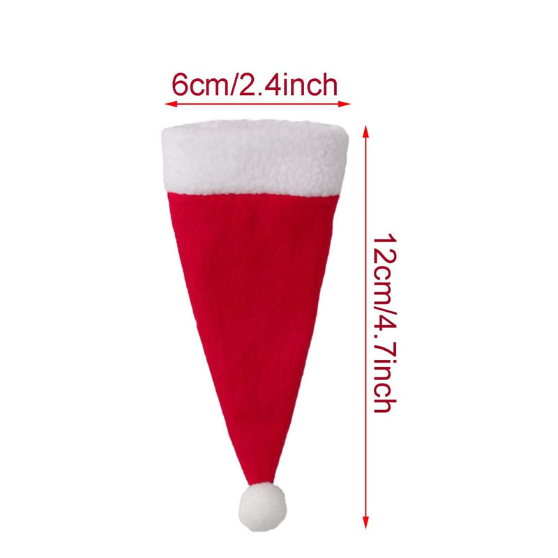 10pcs Christmas Hat Tableware Holder Fork Knife Cutlery Storage Holder Bag Home Decoration Accessories Kitchen Tableware Holde
