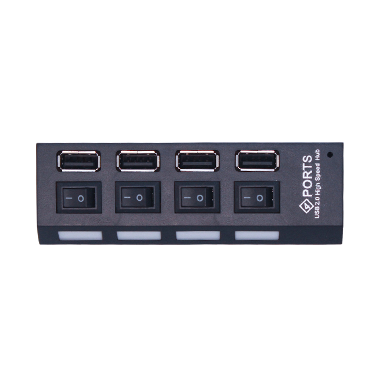 Multi USB 2.0 Hub Splitter Hub Use Power Adapter 4/7 Port Multiple Expander with Switch for PC Chargers Power Adapters Charging Stations