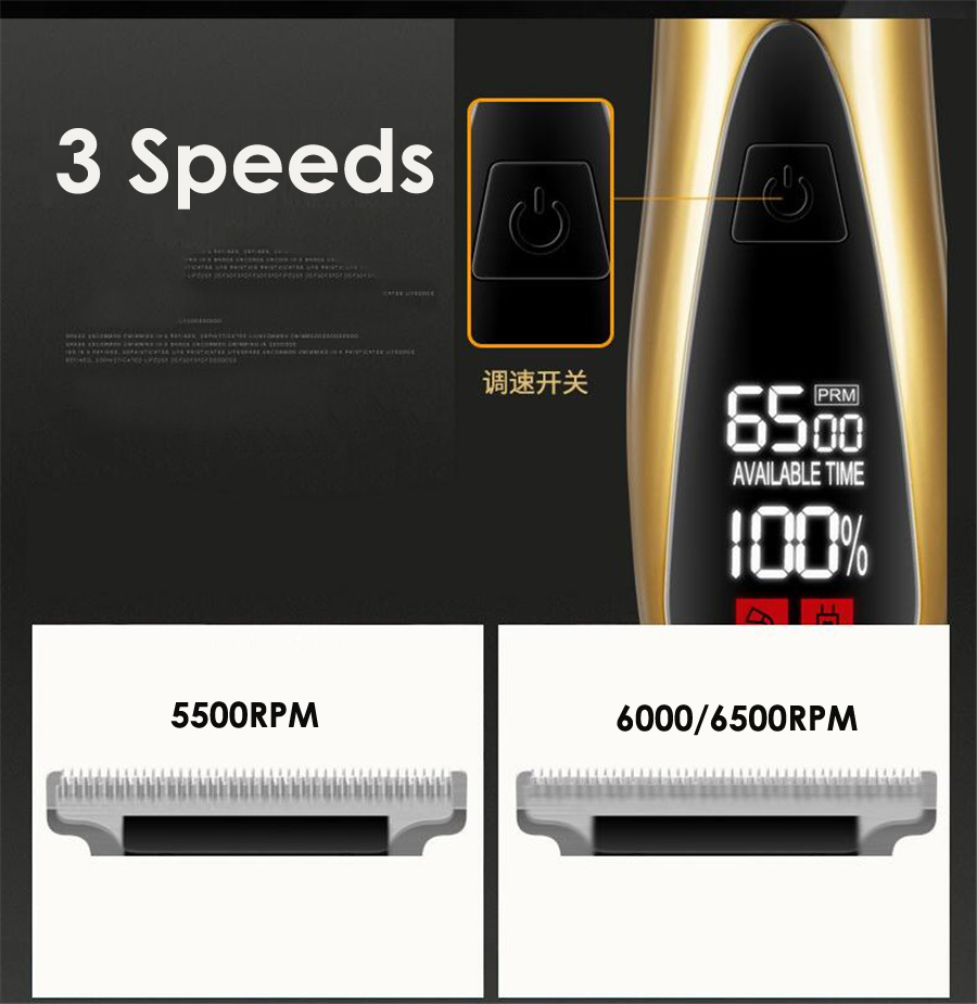Professional Hair Clipper Electric Hair Trimmer 0.1mm Hair Cutting Machine Beard Trimmer Haircut Clipper With 4 limit comb