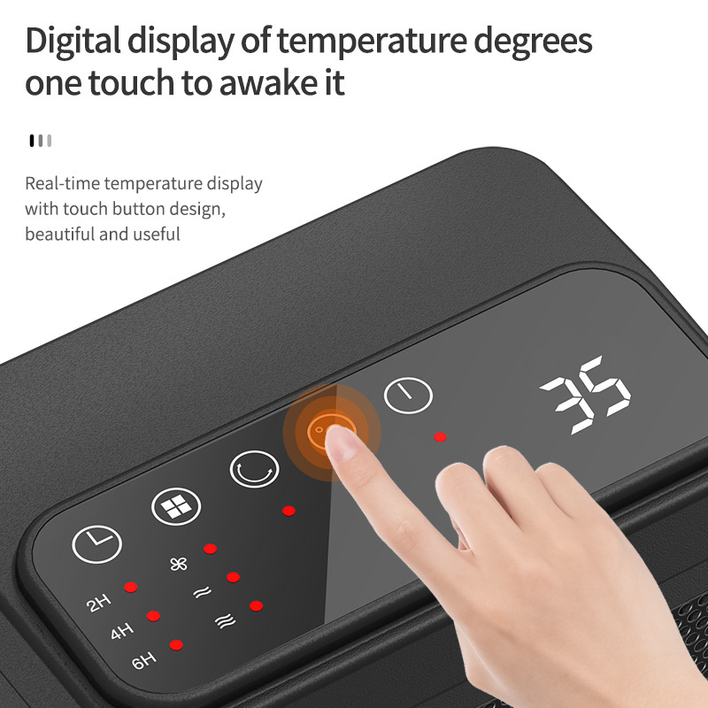 Heater For Home Electric Fan LED Display PTC Ceramic Space Heater 3 Temperature Adjustable Settings Portable