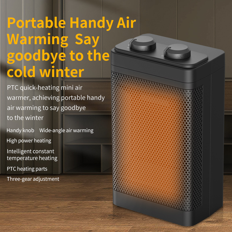 Heater For Home Electric Fan LED Display PTC Ceramic Space Heater 3 Temperature Adjustable Settings Portable