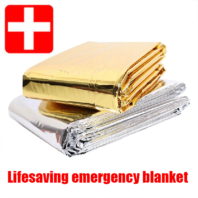Emergency Blanket Outdoor Survive First Aid Military Rescue Kit Windproof Waterproof Foil Thermal Blanket for Camping Hiking