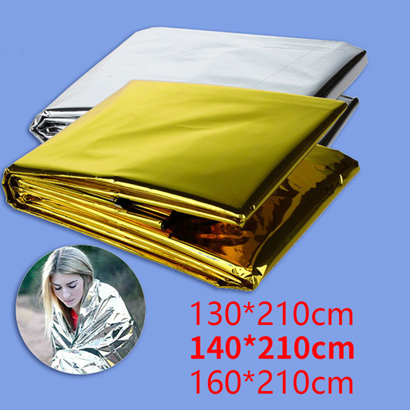 Emergency Blanket Outdoor Survive First Aid Military Rescue Kit Windproof Waterproof Foil Thermal Blanket for Camping Hiking