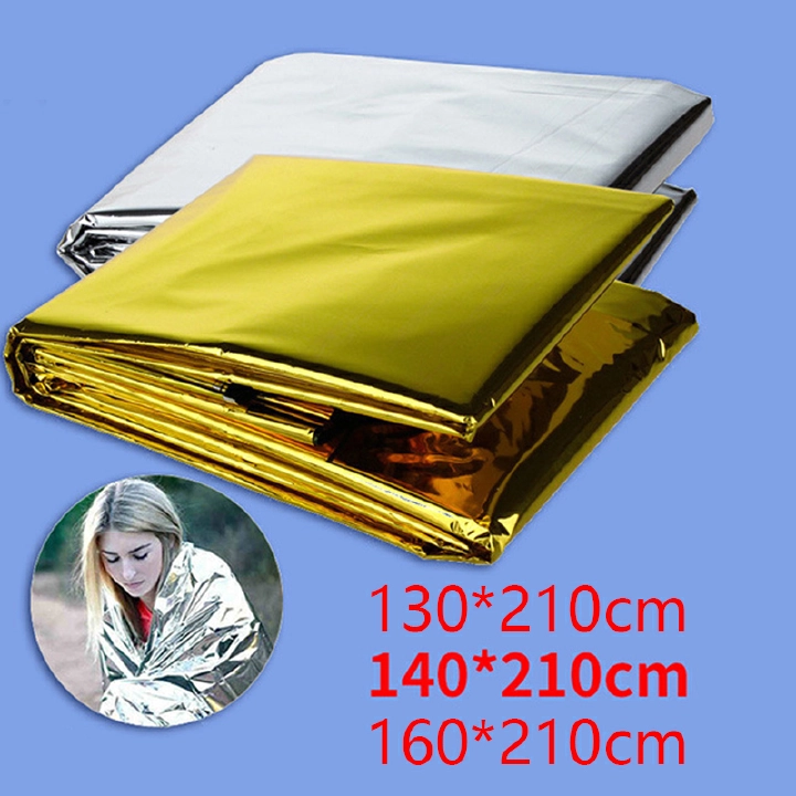 Emergency Blanket Outdoor Survive First Aid Military Rescue Kit Windproof Waterproof Foil Thermal Blanket for Camping Hiking