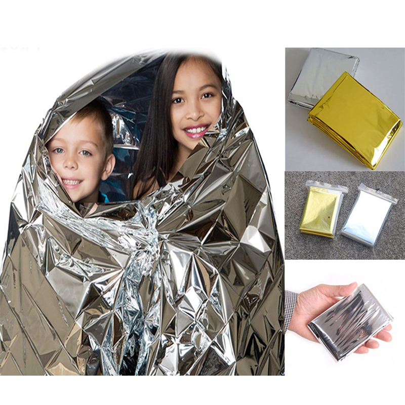 Emergency Blanket Outdoor Survive First Aid Military Rescue Kit Windproof Waterproof Foil Thermal Blanket for Camping Hiking