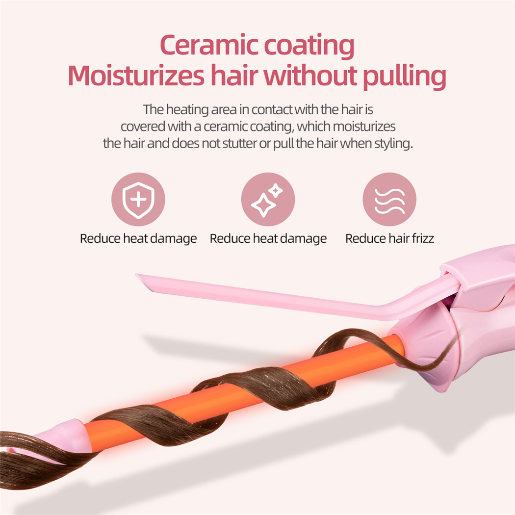 Professional 9mm Hair Curling Iron Ceramic Curler Roller Wand Fast Heating Long Lasting Curly Anti-scalding Styling Tool