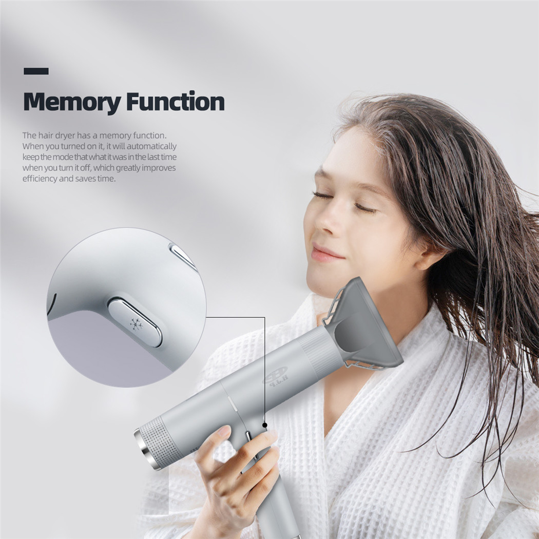 1200W -1599W Negative Ions Blow Dryer Super Powerful Wind Hot/Cold Hair Dryer Temperature Adjustable Hair Salon with Memory Function