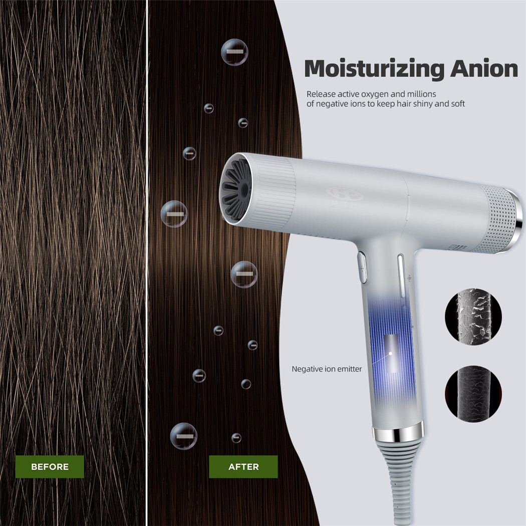 1200W -1599W Negative Ions Blow Dryer Super Powerful Wind Hot/Cold Hair Dryer Temperature Adjustable Hair Salon with Memory Function