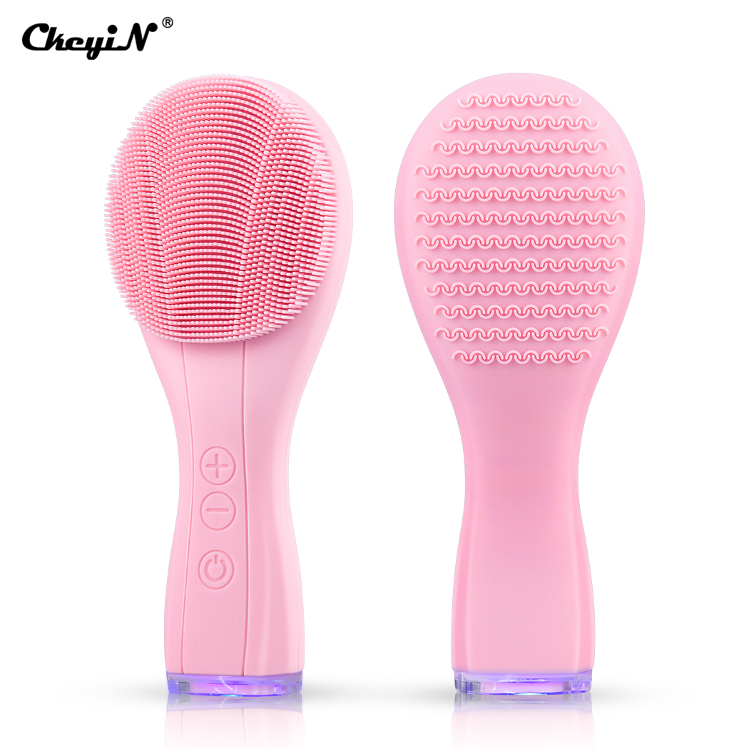 Silicone Facial Cleansing Brush Handheld Waterproof Makeup Remover Face Pore Cleaner Dead Skin Blackhead Remover Brush