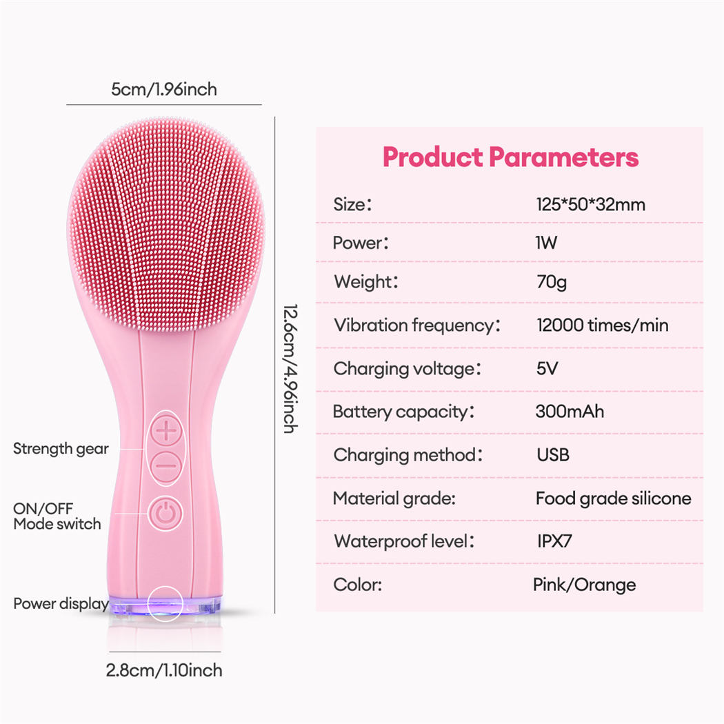 Silicone Facial Cleansing Brush Handheld Waterproof Makeup Remover Face Pore Cleaner Dead Skin Blackhead Remover Brush