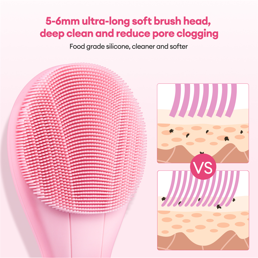 Silicone Facial Cleansing Brush Handheld Waterproof Makeup Remover Face Pore Cleaner Dead Skin Blackhead Remover Brush