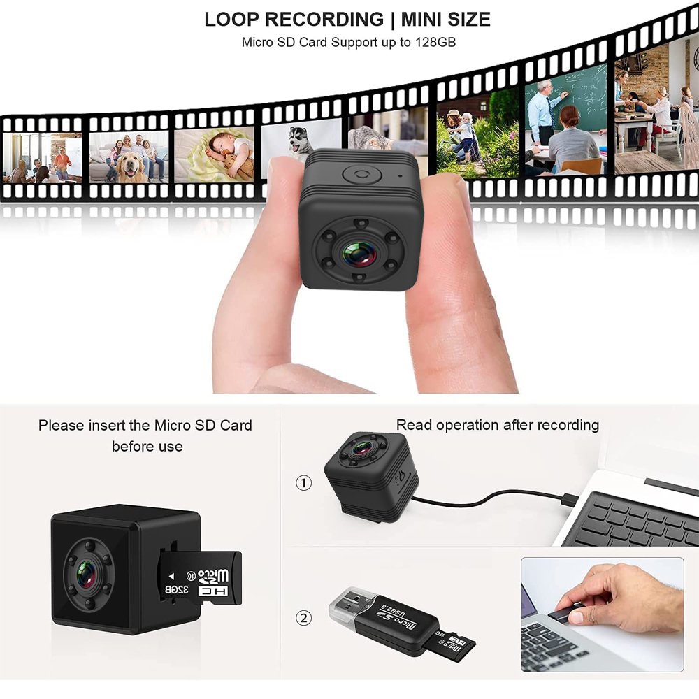 SQ29 Mini WiFi Camera Night Vision VGA 480p Wireless Hotspot Remote Monitor Phone App Motion Detection DVR Camcorder Photo Trap