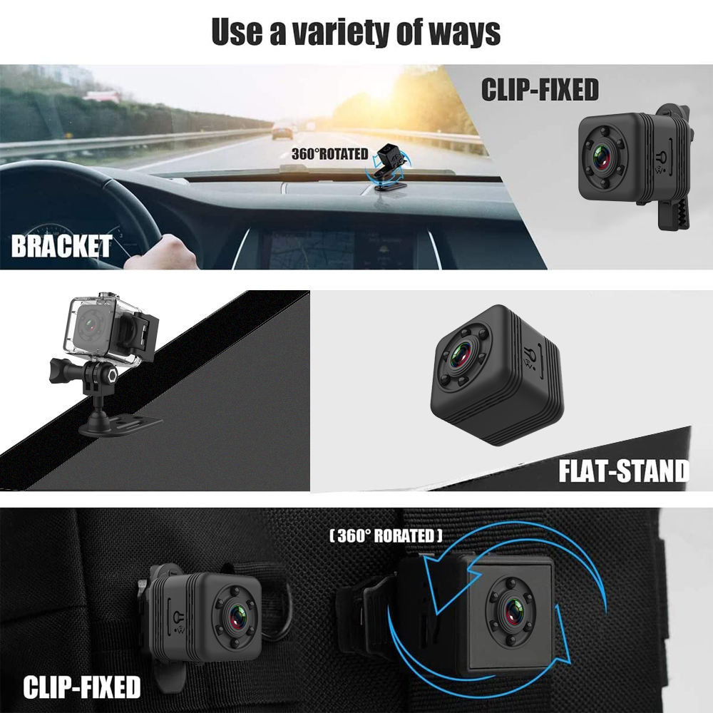 SQ29 Mini WiFi Camera Night Vision VGA 480p Wireless Hotspot Remote Monitor Phone App Motion Detection DVR Camcorder Photo Trap