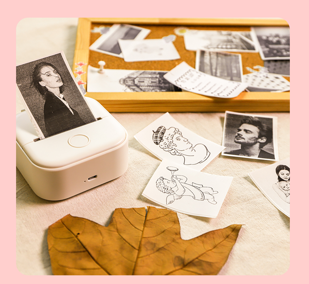 T02 Mini Portable Printer Thermal Printing 53mm Sticker Wireless Inkless Mini Pocket Printer Self-adhesive Label Printer
