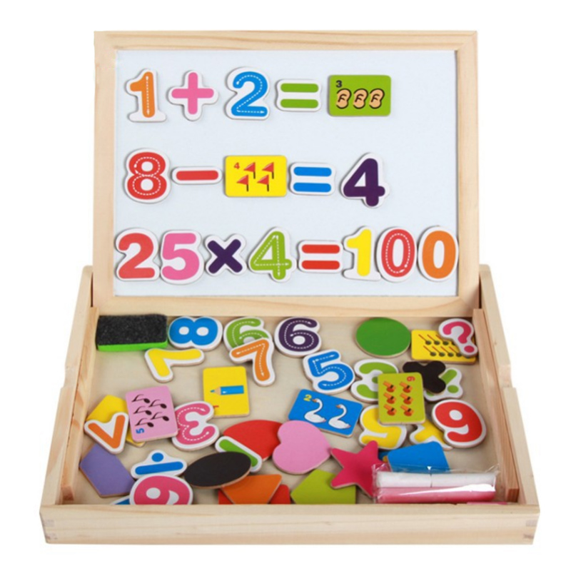 Wooden Magnetic Puzzle Montessori Toys Wood Jigsaw Puzzle Board Games Multifunctional Table Board Educational Toys for Children