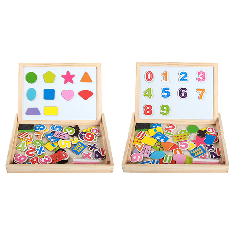 Wooden Magnetic Puzzle Montessori Toys Wood Jigsaw Puzzle Board Games Multifunctional Table Board Educational Toys for Children