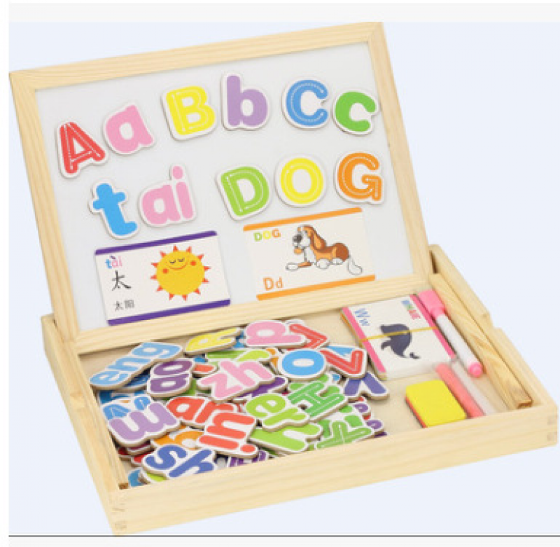 Wooden Magnetic Puzzle Montessori Toys Wood Jigsaw Puzzle Board Games Multifunctional Table Board Educational Toys for Children