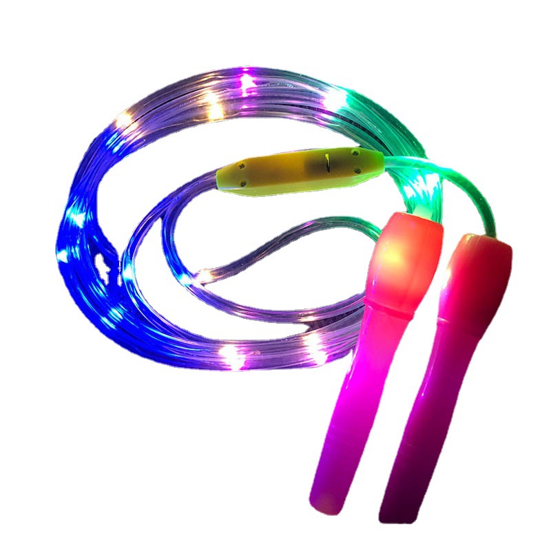 Light Up Led Skipping Rope Kids Children Jump Exercise Fitness Kids Colorful Flash Rope Luminous Rope Skipping 2.8 meters long 25 lights