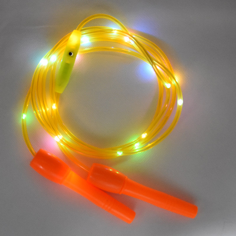 Light Up Led Skipping Rope Kids Children Jump Exercise Fitness Kids Colorful Flash Rope Luminous Rope Skipping 2.8 meters long 25 lights