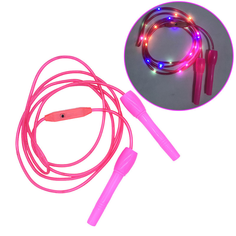 Light Up Led Skipping Rope Kids Children Jump Exercise Fitness Kids Colorful Flash Rope Luminous Rope Skipping 2.8 meters long 25 lights