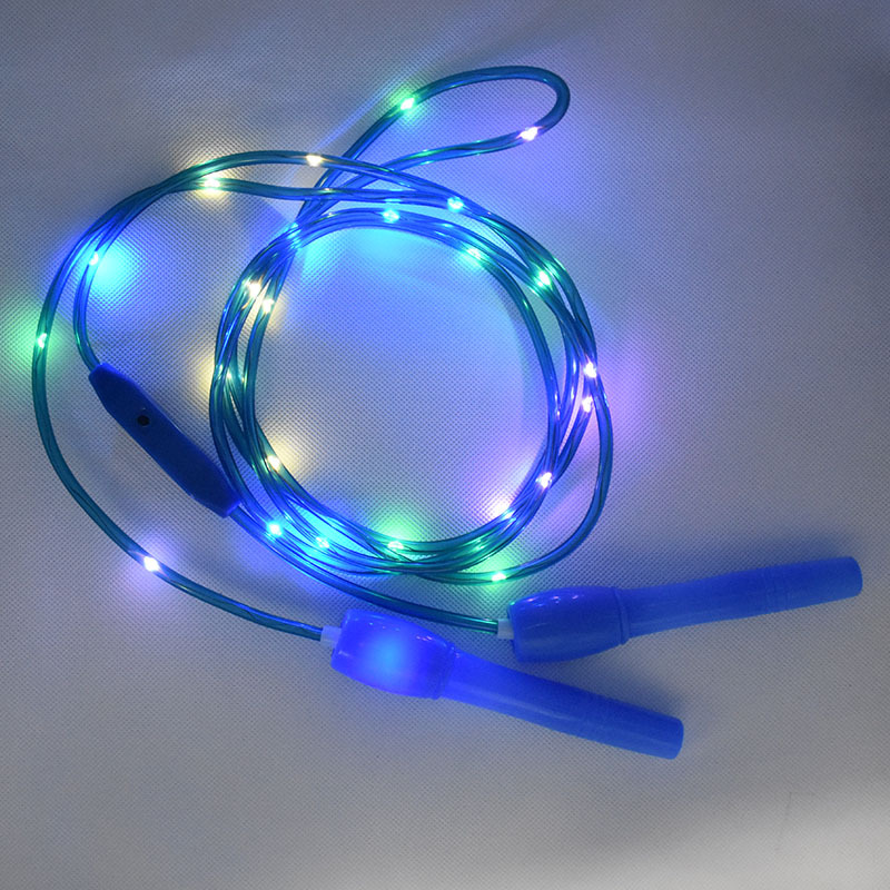 Light Up Led Skipping Rope Kids Children Jump Exercise Fitness Kids Colorful Flash Rope Luminous Rope Skipping 2.8 meters long 25 lights