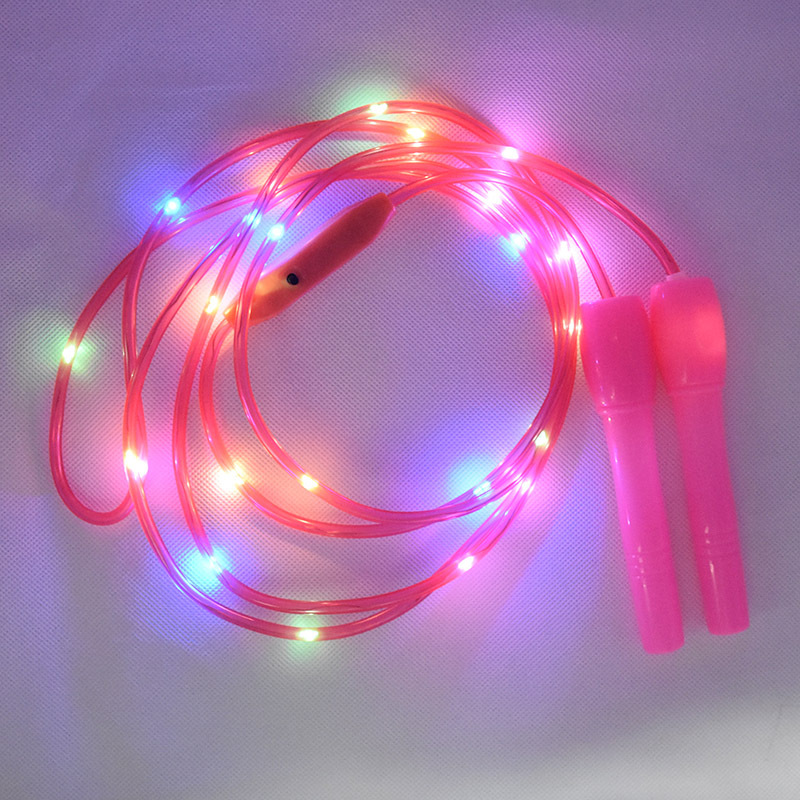 Light Up Led Skipping Rope Kids Children Jump Exercise Fitness Kids Colorful Flash Rope Luminous Rope Skipping 2.8 meters long 25 lights