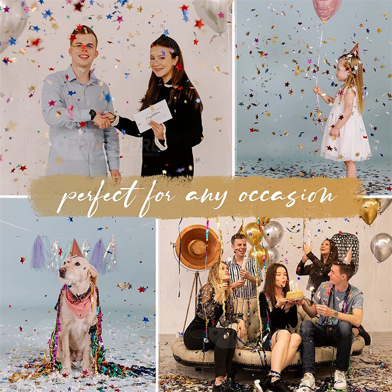 12pcs Confetti Cannon Handheld Inflatable Fireworks Gun Sparkle Sequin Wedding Celebration Birthday Party Game Tricky Props