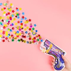12pcs Confetti Cannon Handheld Inflatable Fireworks Gun Sparkle Sequin Wedding Celebration Birthday Party Game Tricky Props colorful 12 pcs