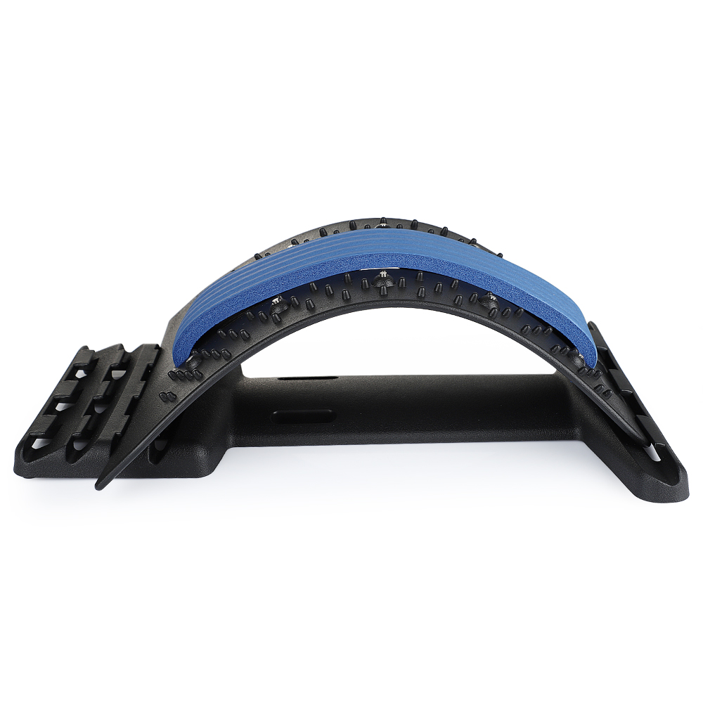 Adjustable Back Stretcher Lumbar Traction Yoga Fitness Massage Board Back Massager Stretch Relax Lumbar Support Waist Spine Back Pain