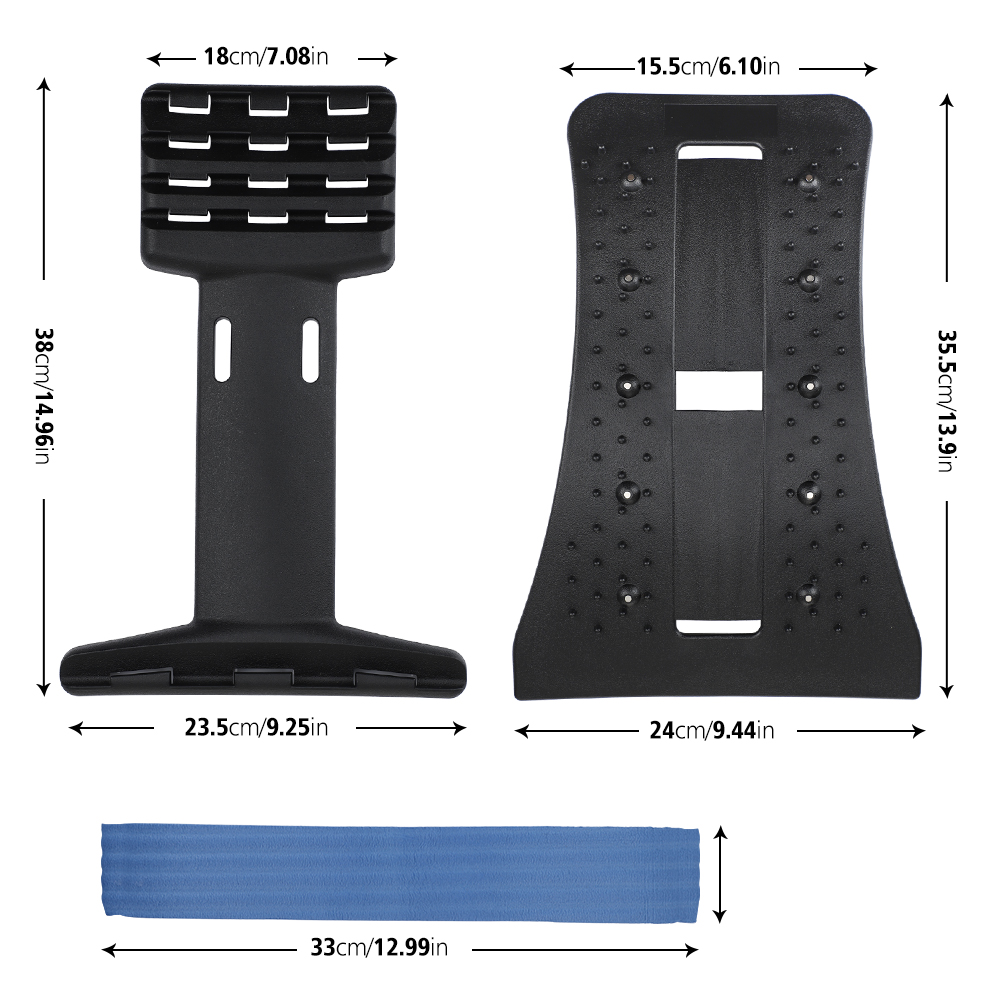 Adjustable Back Stretcher Lumbar Traction Yoga Fitness Massage Board Back Massager Stretch Relax Lumbar Support Waist Spine Back Pain
