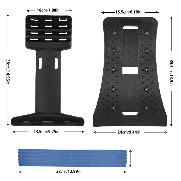 Adjustable Back Stretcher Lumbar Traction Yoga Fitness Massage Board Back Massager Stretch Relax Lumbar Support Waist Spine Back Pain