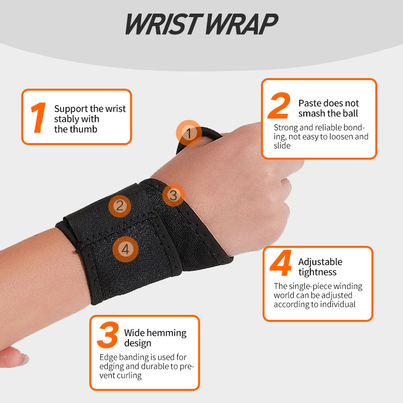 Sports Wrist Brace Support Adjustable Wristband Band Elastic Strap for Weight Lifting Fitness Basketball Training Women Men