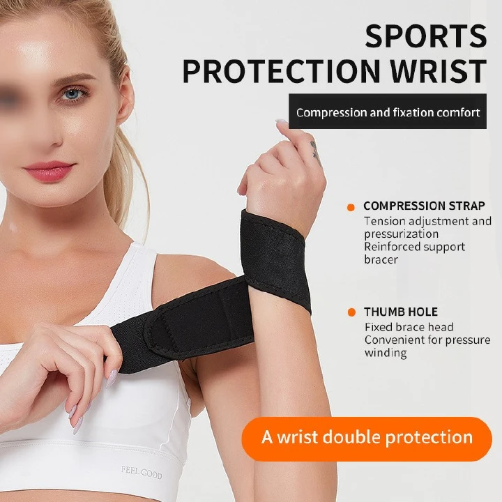 Sports Wrist Brace Support Adjustable Wristband Band Elastic Strap for Weight Lifting Fitness Basketball Training Women Men