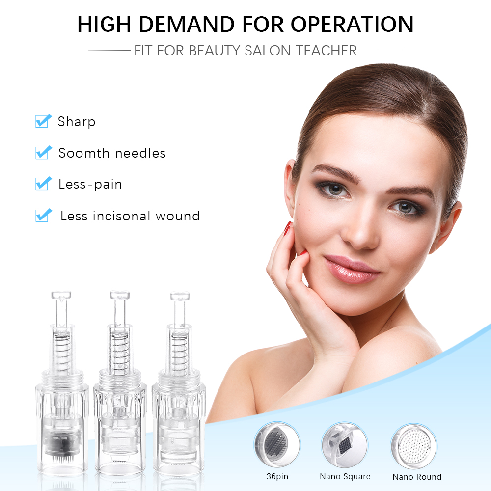 10pcs/lot Screw Bayonet Cartridge Replacement For Derma Pen A1 MYM Ultima A6 12pin/36pin/42 pin/Nano Micro Needles Tattoo Needles