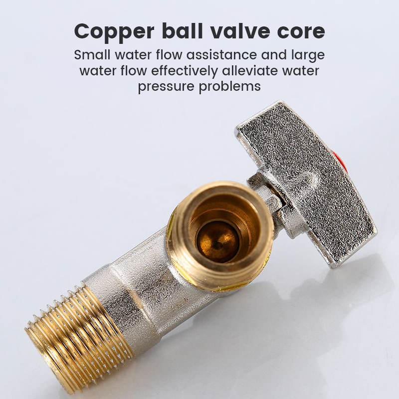 G1/2 Water Shut Off Valve with Handle Universal Water Flow Control Valve Hot/Cold Water Turn Angle Stop Valve